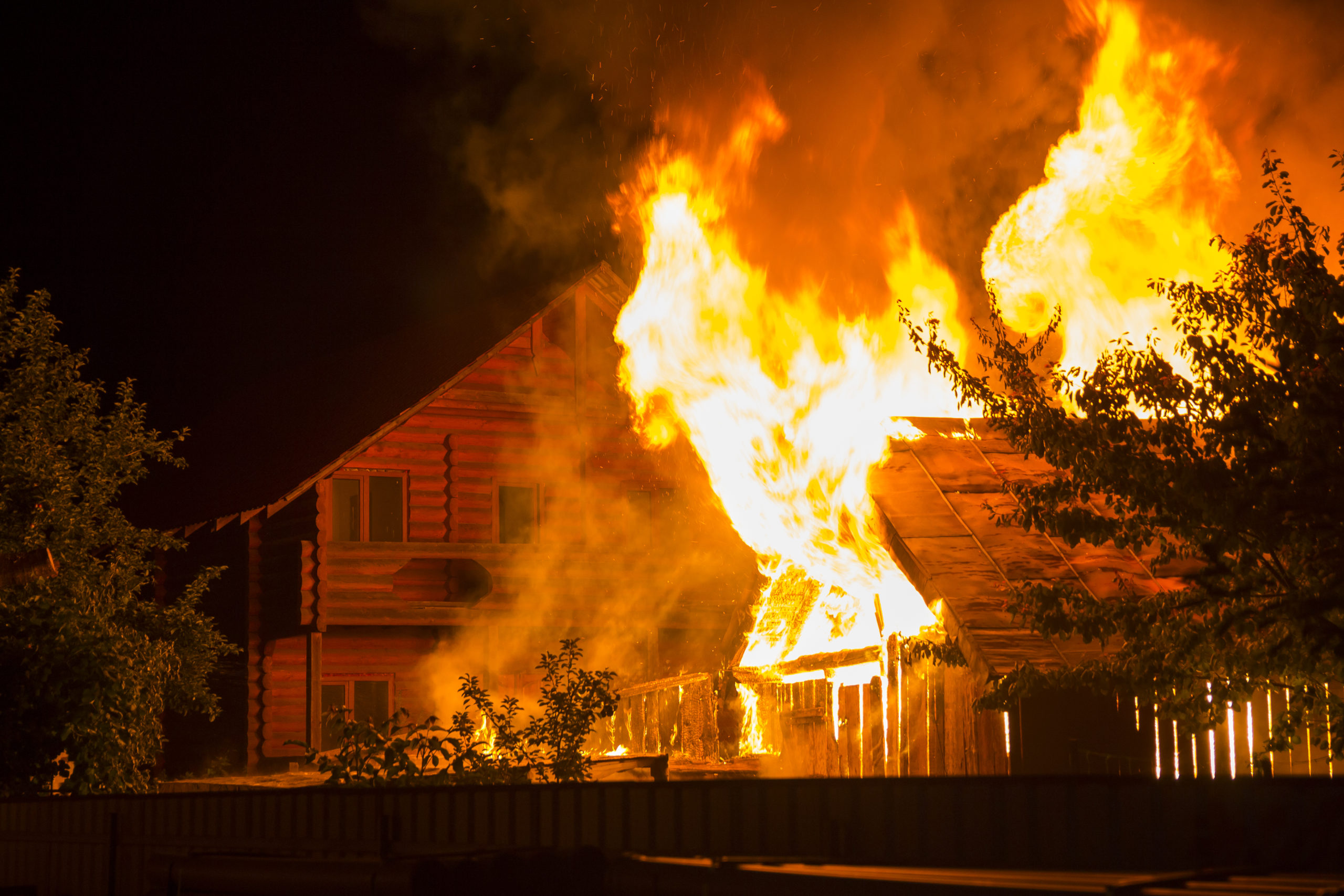 Habitation sinistrée par un incendie